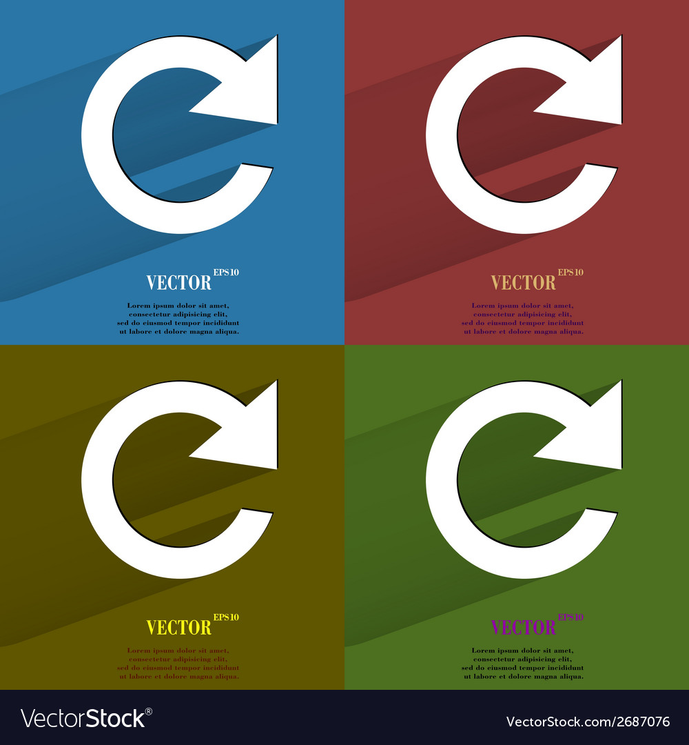 Color set arrow update flat modern web button
