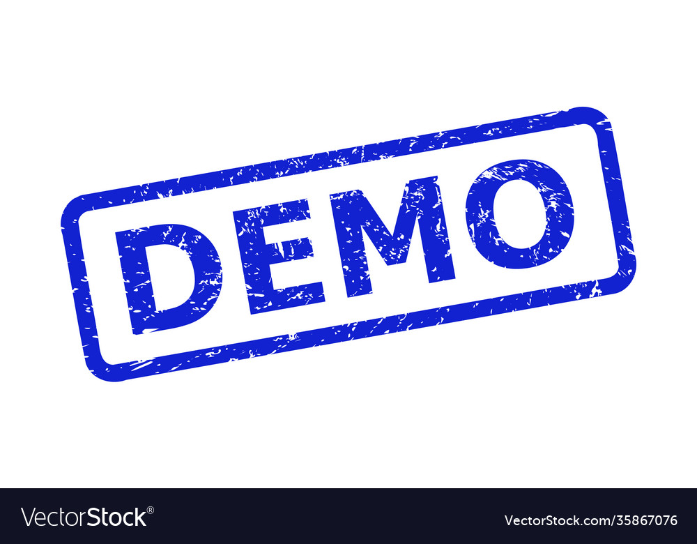 Demo stamp seal with unclean texture and rounded