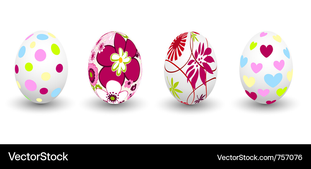 Easter eggs happy Royalty Free Vector Image - VectorStock