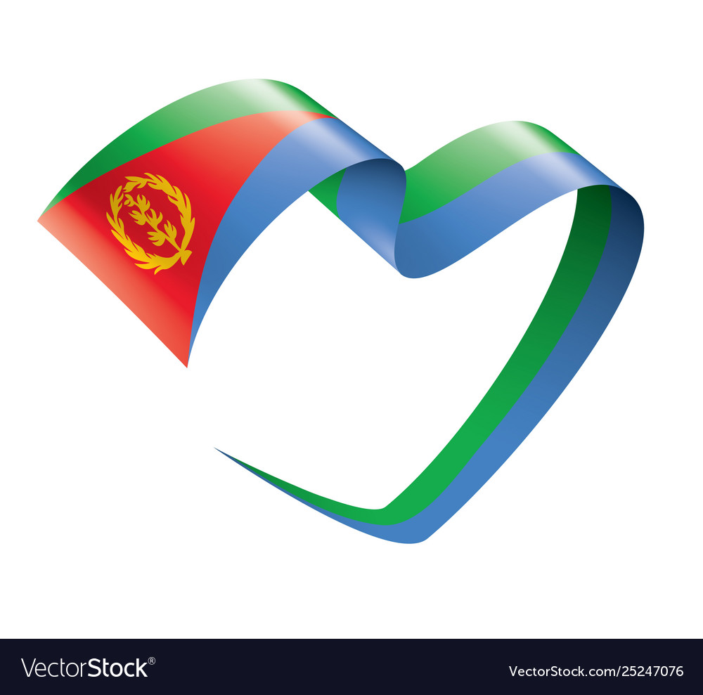 Eritrea flag on a white vector image Eritrea flag on a white