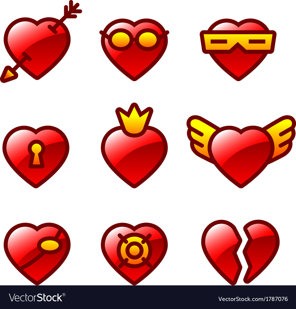 Funny hearts Royalty Free Vector Image - VectorStock