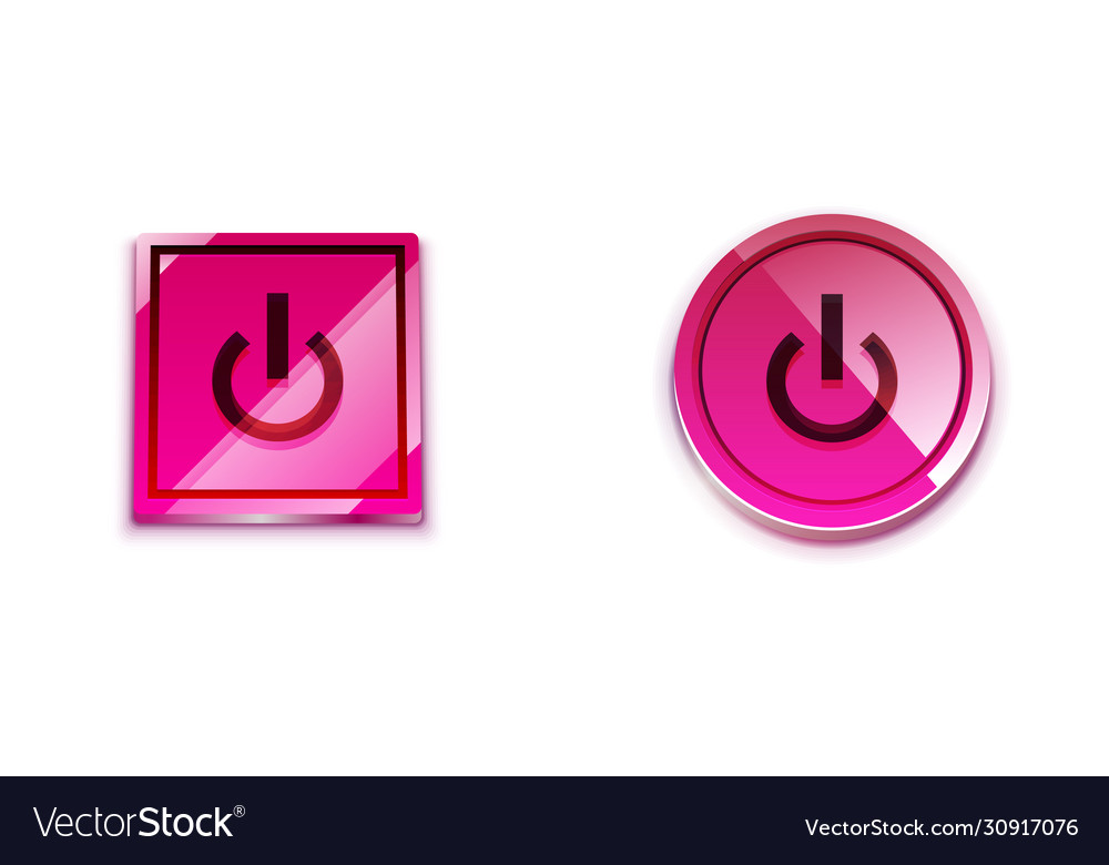 Glossy power web button icon vector image Glossy power web button icon