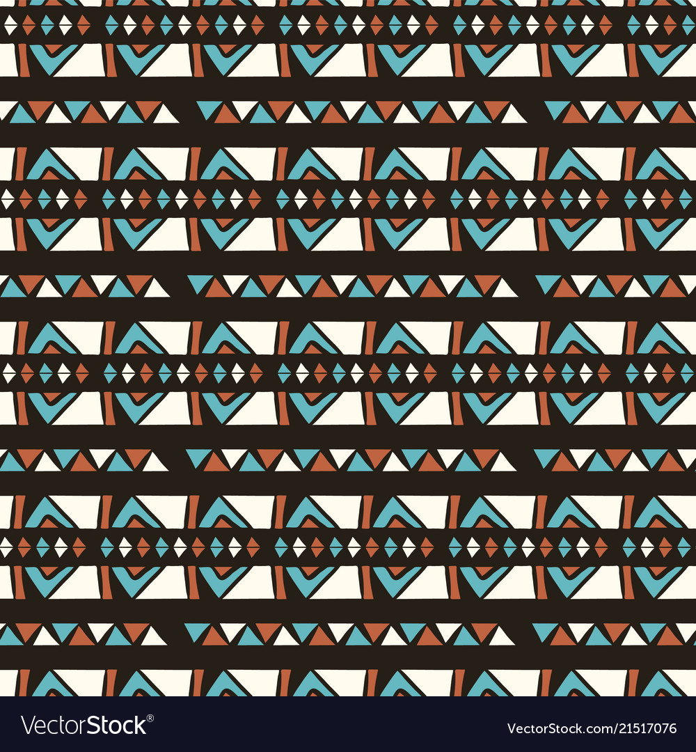 Hand drawn ethnic patterns stripes blue gold vector image Hand drawn ethnic patterns stripes blue gold