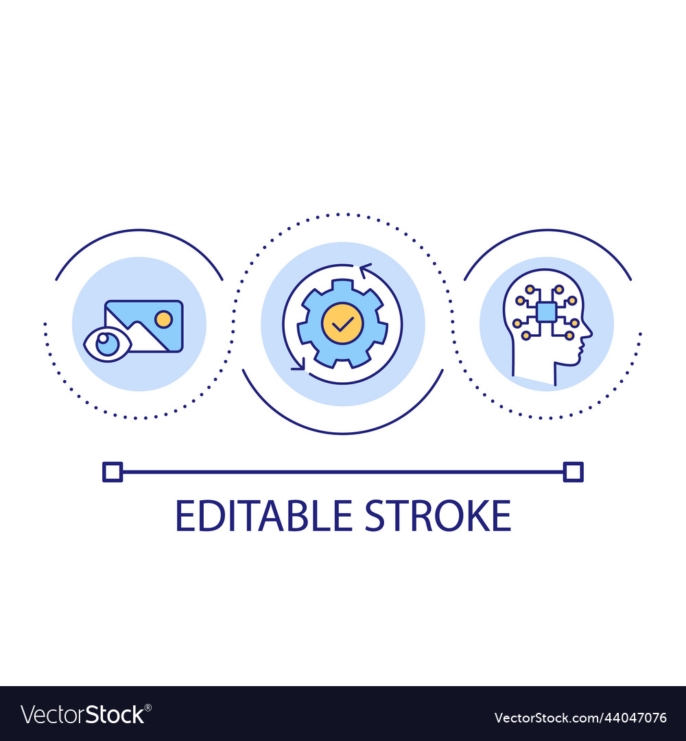 Image recognition by ai loop concept icon