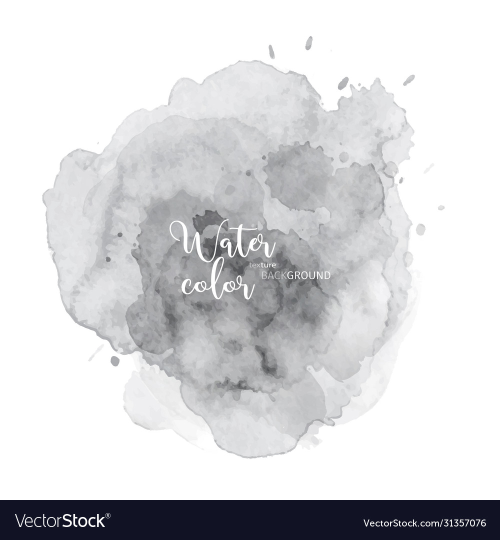 Monotone abstract watercolor brush background Vector Image