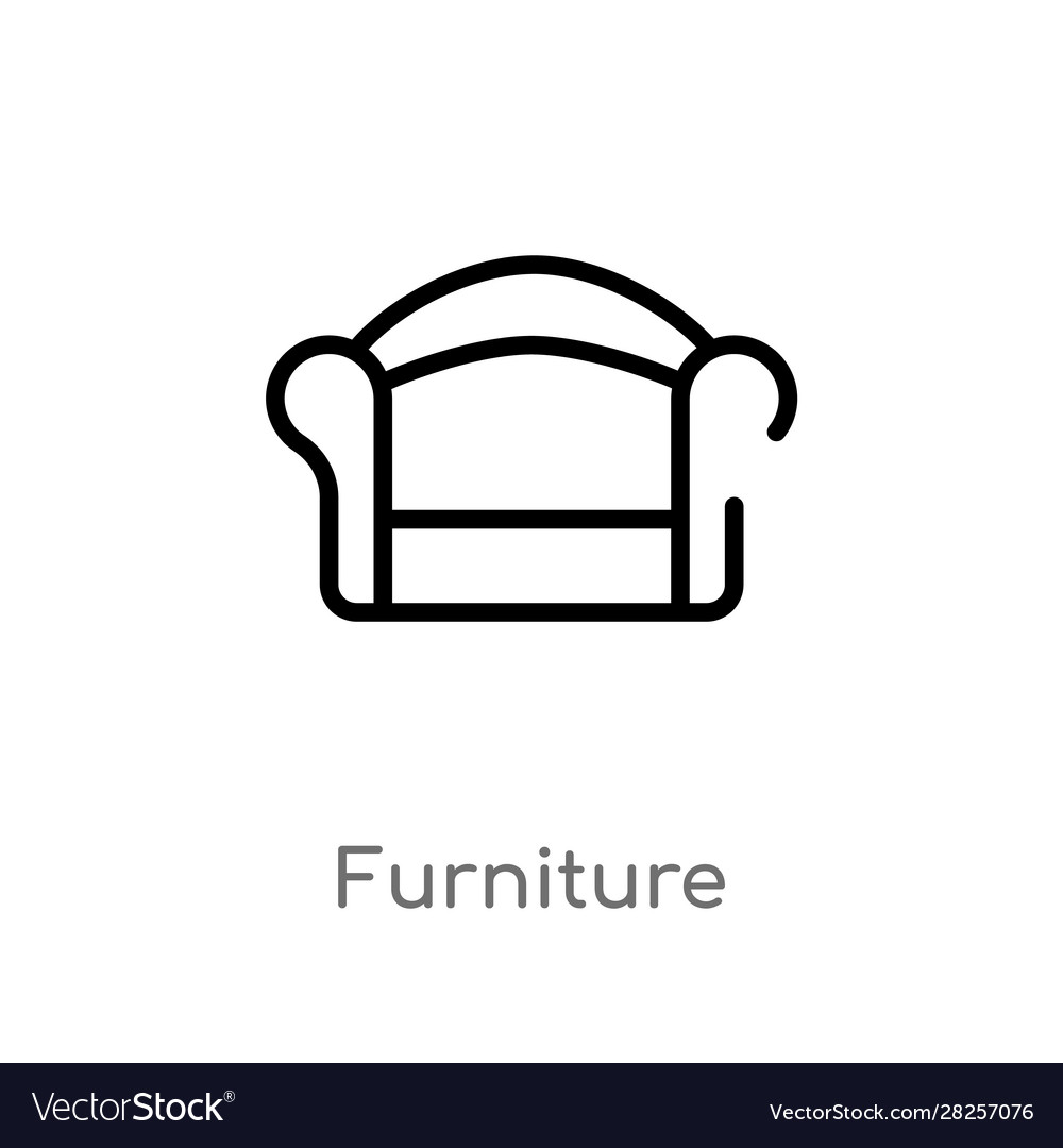 Outline furniture icon isolated black simple line