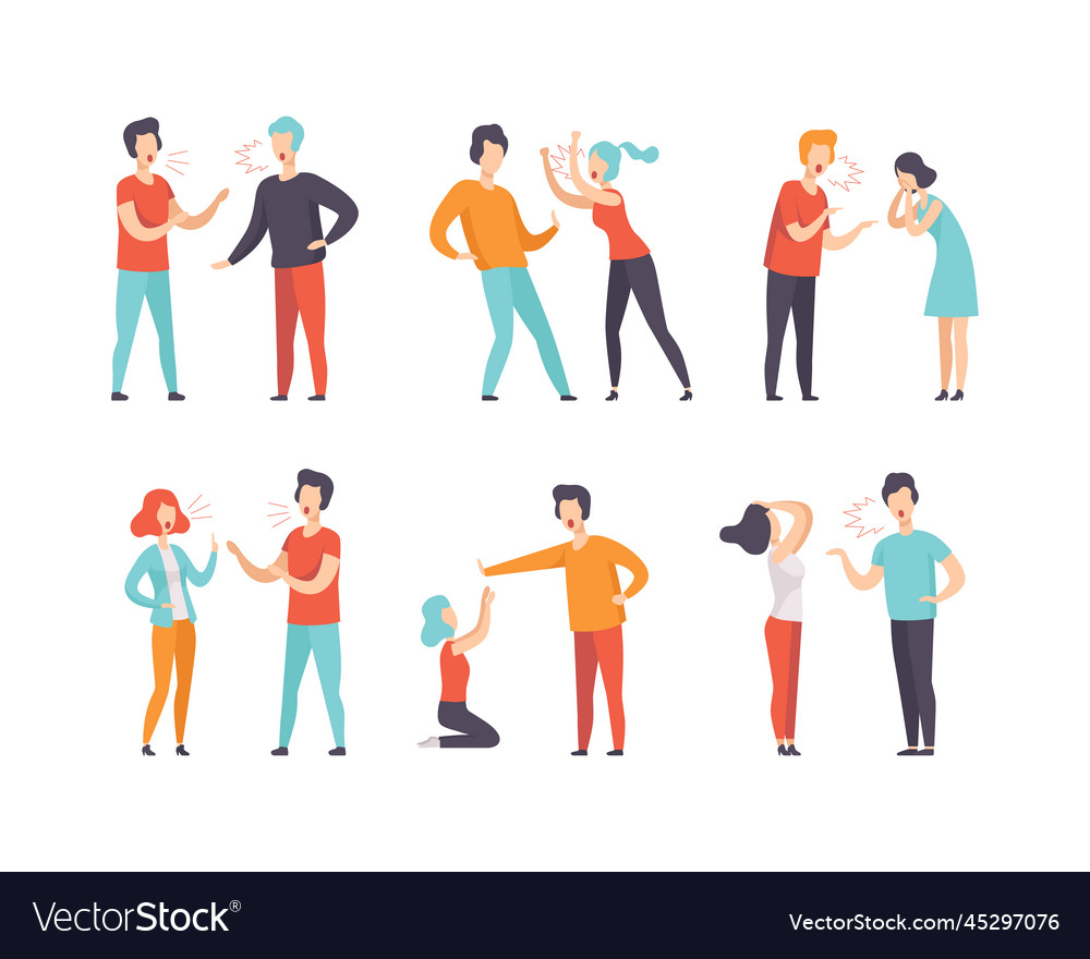 People characters quarrelling shouting and Vector Image