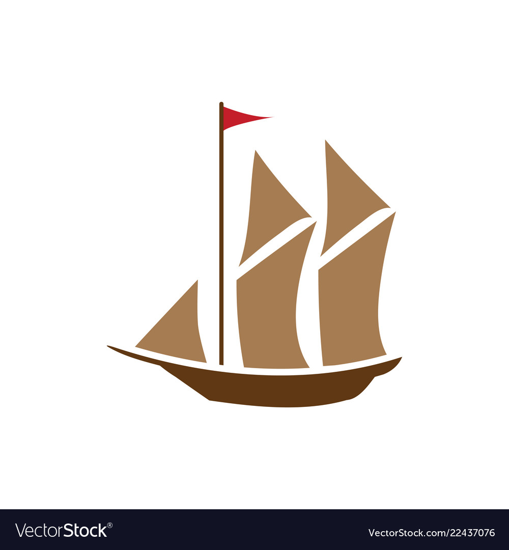 Sailboat graphic design element isolated