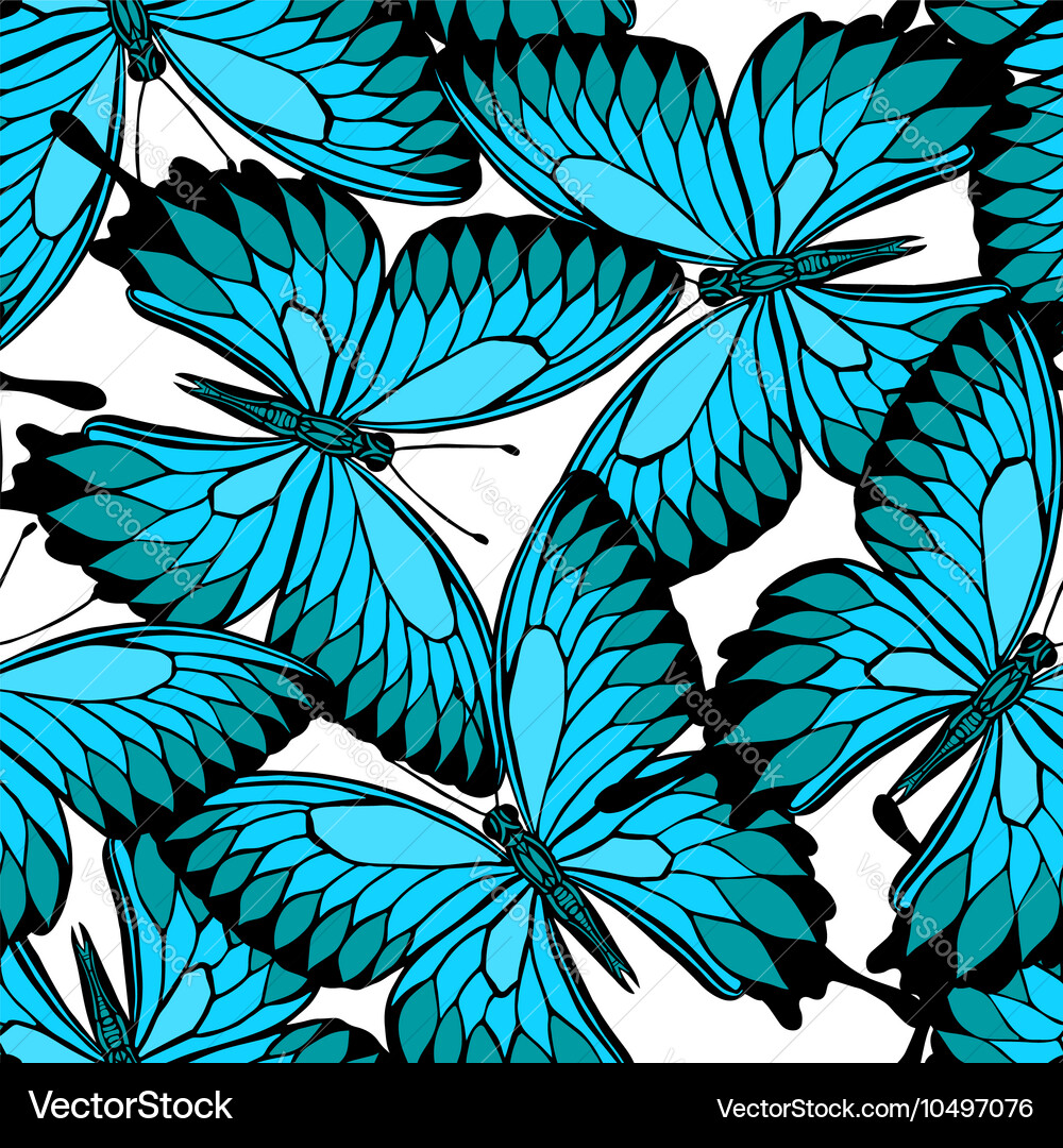 Seamless pattern from butterflies Royalty Free Vector Image