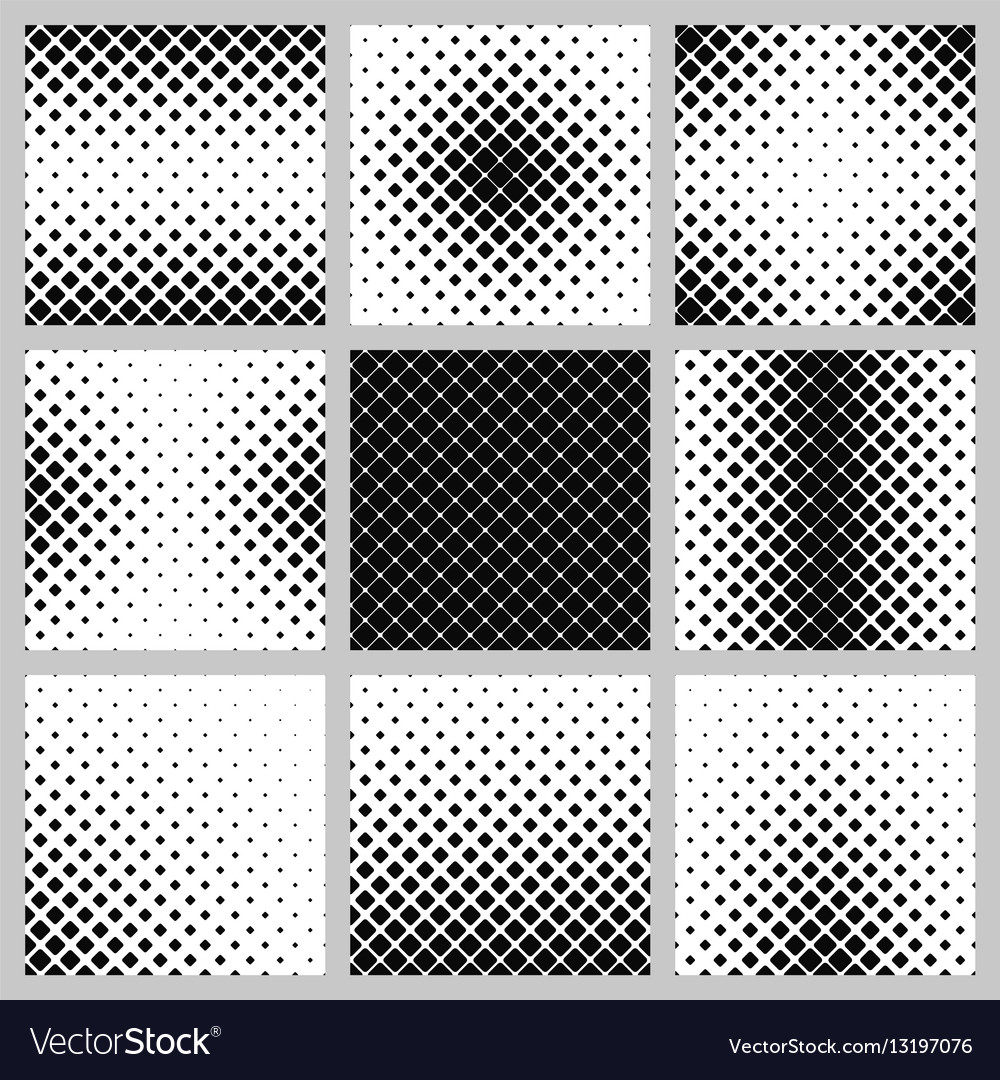 Set monochrome rounded square pattern designs