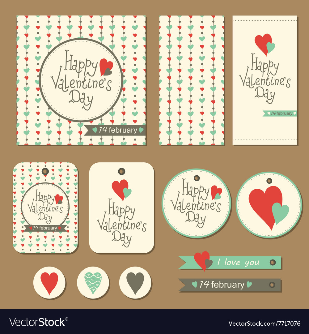 Set of valentines day cards