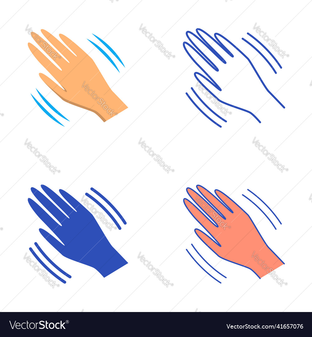 Trembling icon set in flat and line style vector image Trembling icon set in flat and line style