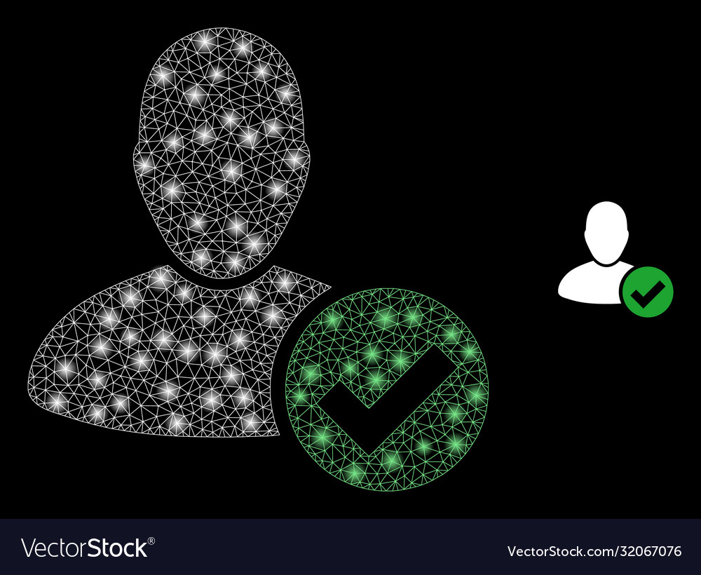 Valid user - bright web mesh with glare spots vector image Valid user - bright web mesh with glare spots