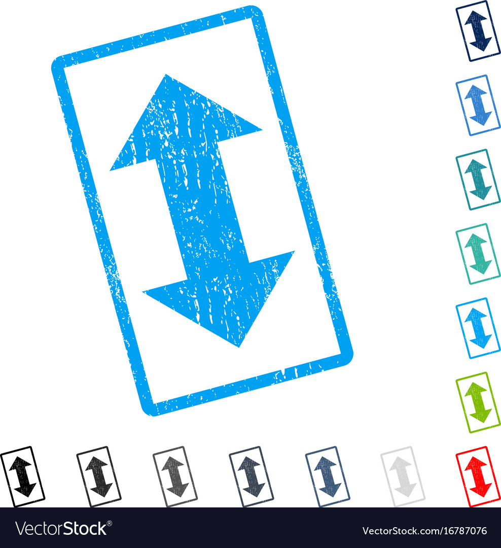 Vertical exchange arrows icon rubber watermark