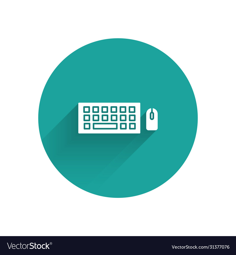 White computer keyboard and mouse icon isolated Vector Image White computer keyboard and mouse icon isolated