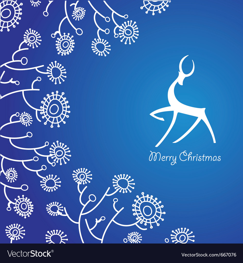 Winter Christmas Card with Deer