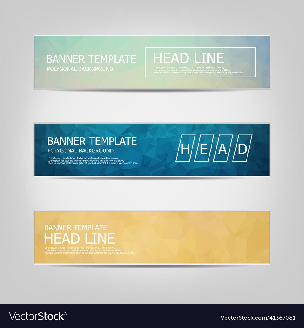 Banners collection with abstract multicolored