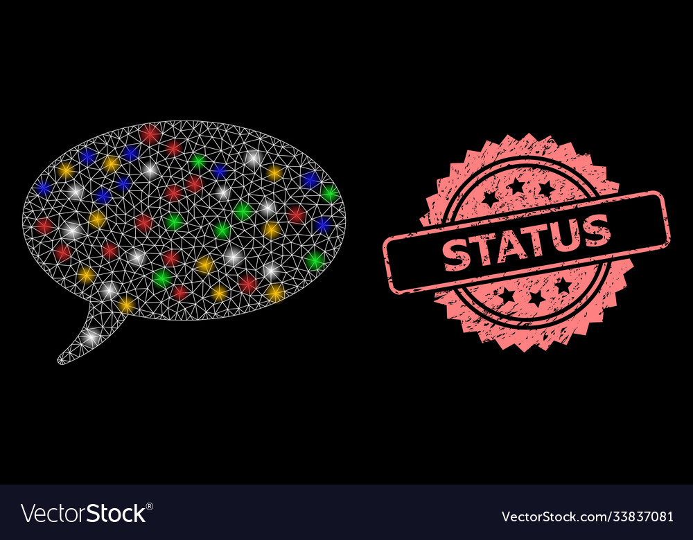 Distress status stamp and net message cloud vector image Distress status stamp and net message cloud
