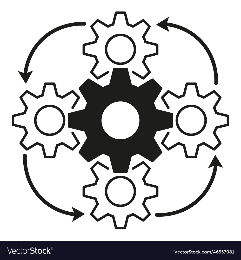 Flat circular arrow gears for web design digital Vector Image Flat circular arrow gears for web design digital