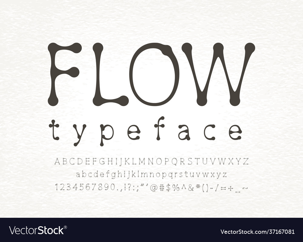 Flow font wit uppercase and lowercase letters vector image Flow font wit uppercase and lowercase letters