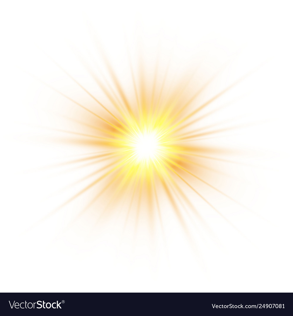 Glow light effect explosion glitter spark sun Vector Image