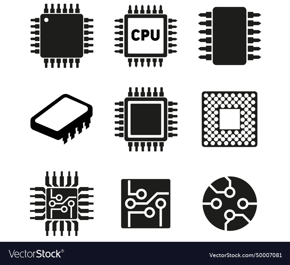 Hardware icon set minimalist component