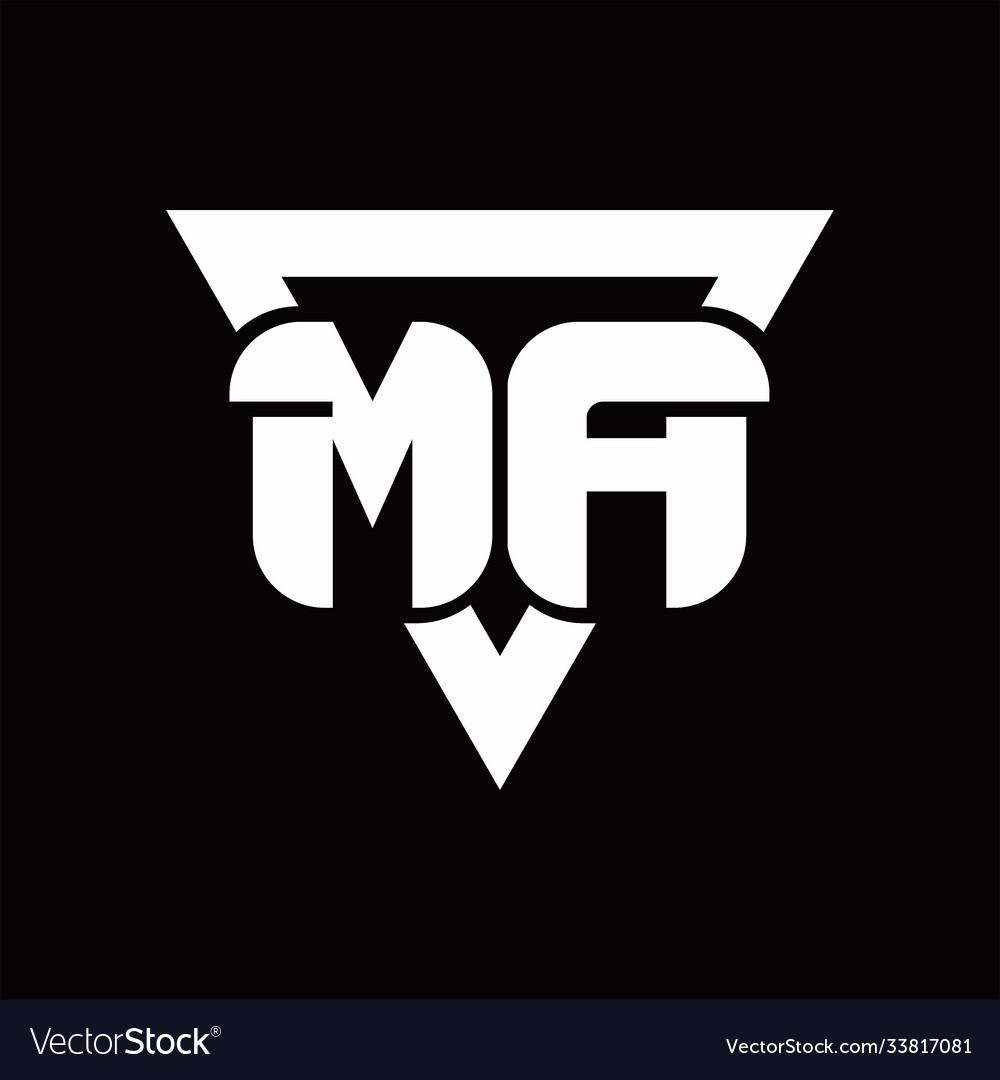 Ma logo monogram with triangle shape rounded