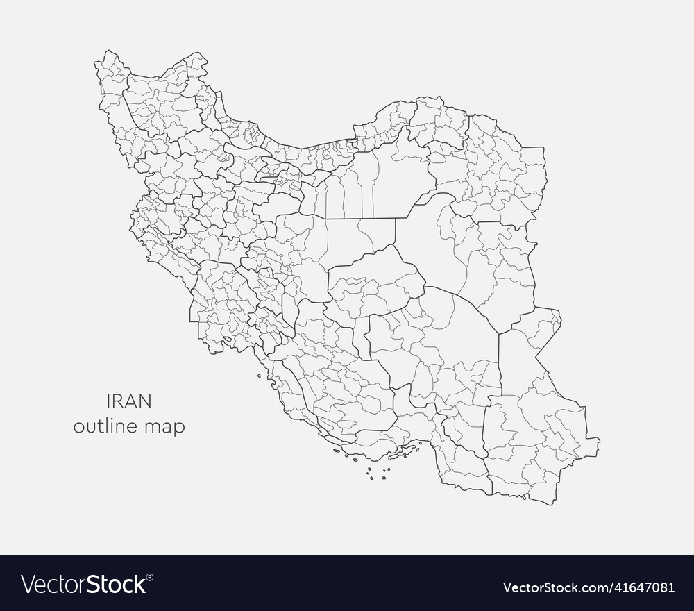 Landkarte Land iran geteilt auf Regionen