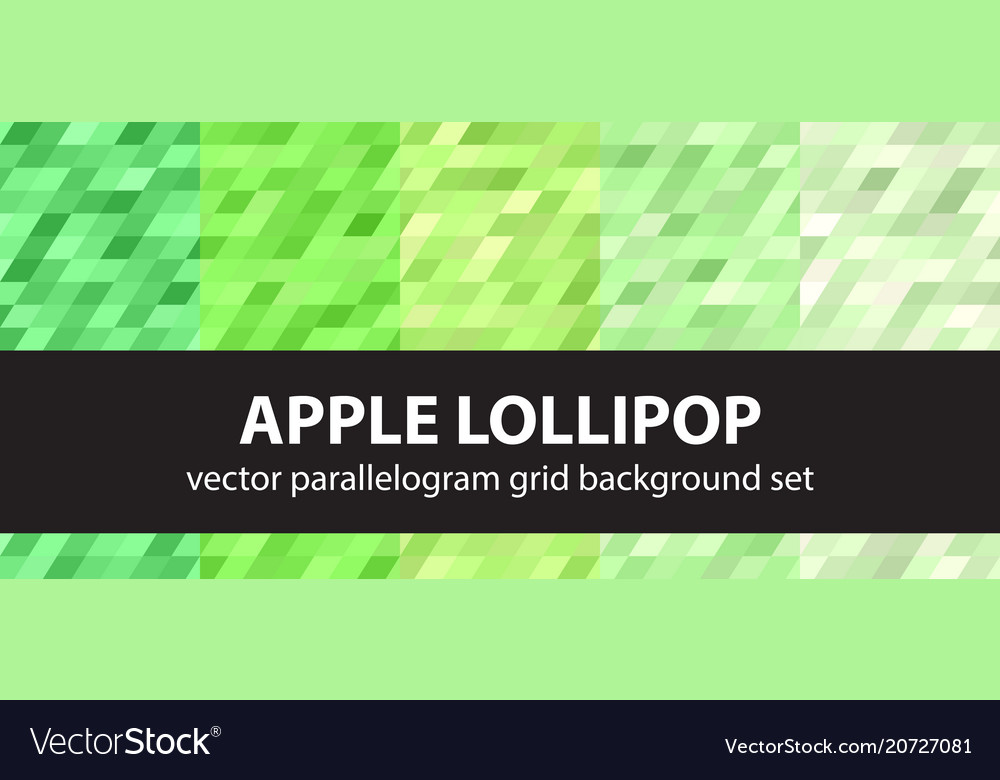 Parallelogram pattern set apple lollipop