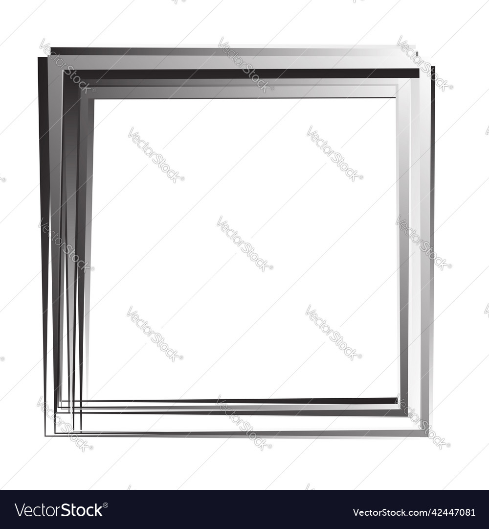 Random square contour frame border element vector image Random square contour frame border element
