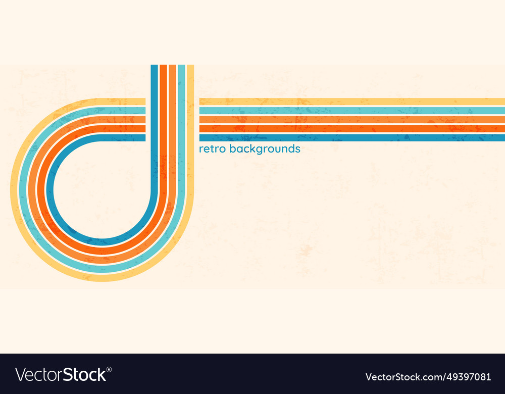 Retro colorful backdrop with bright curved lines vector image Retro colorful backdrop with bright curved lines