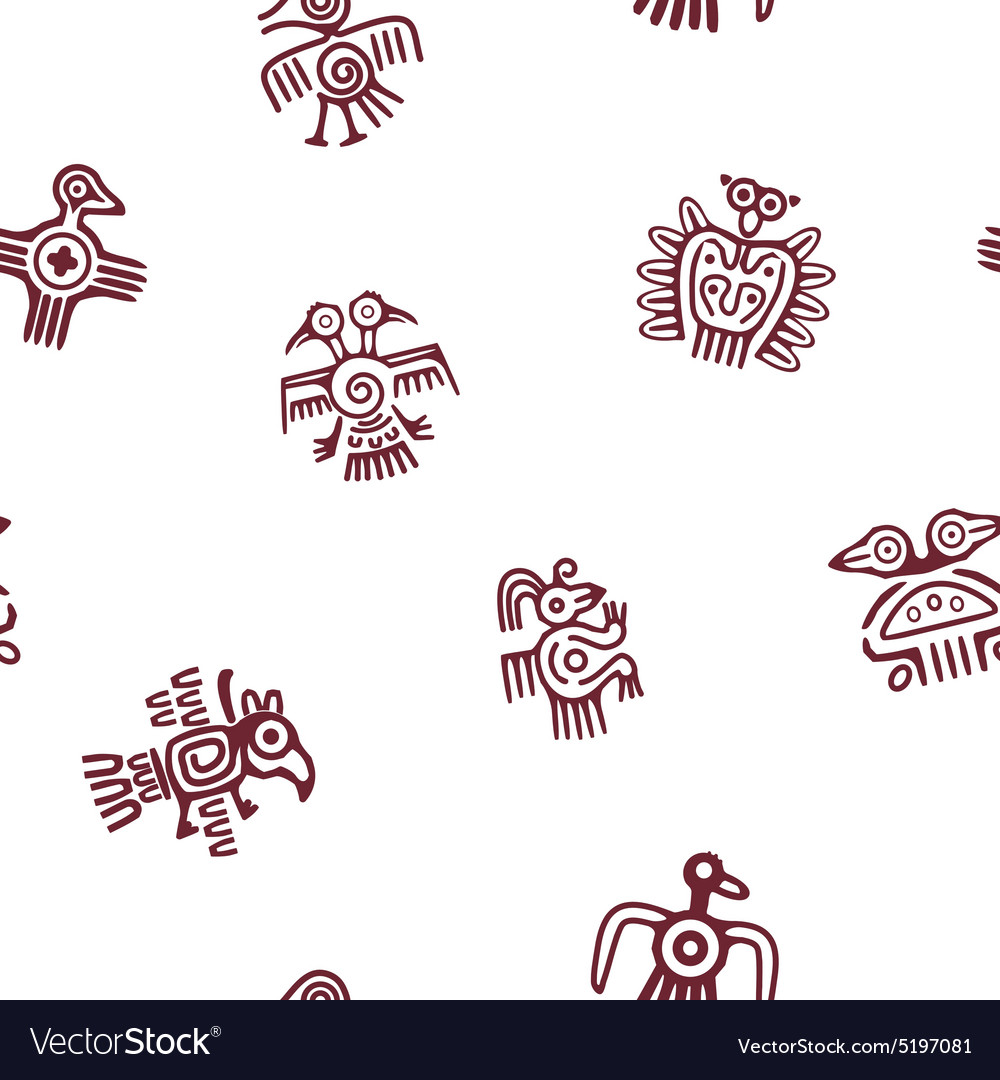 Seamless background with american indians relics