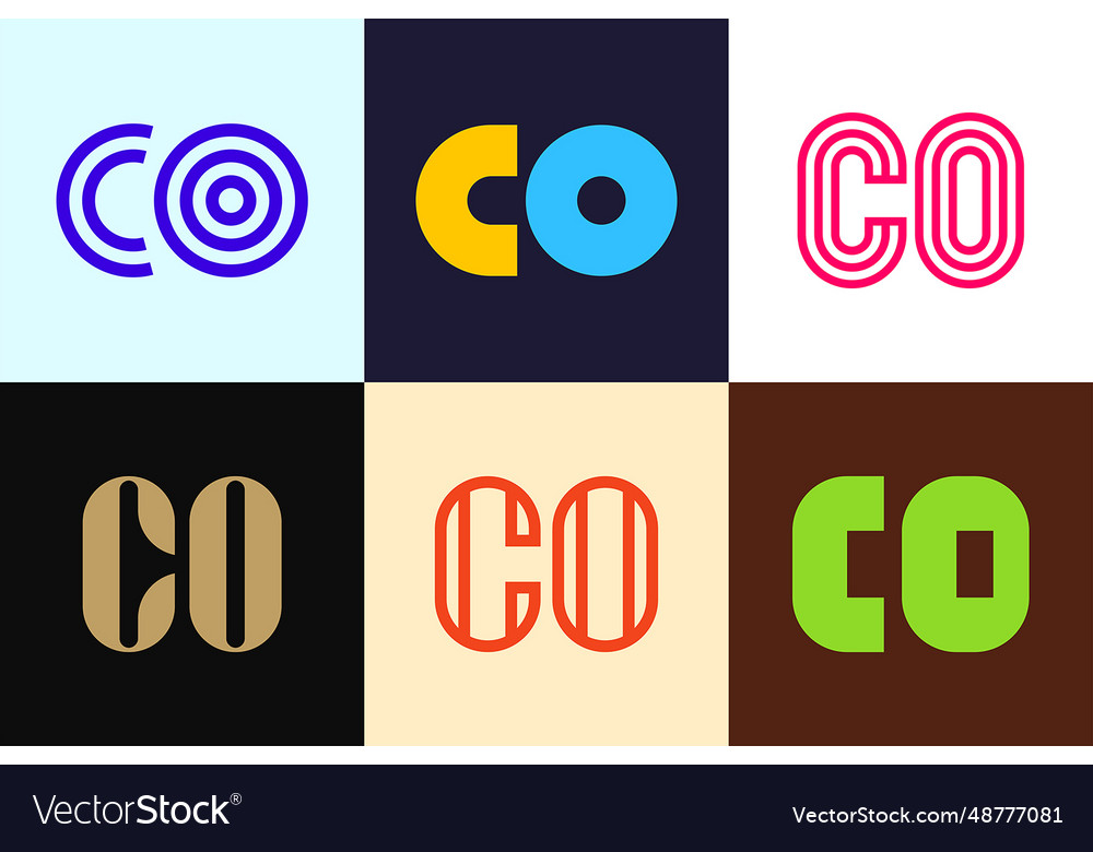 Set of letter co logos Royalty Free Vector Image