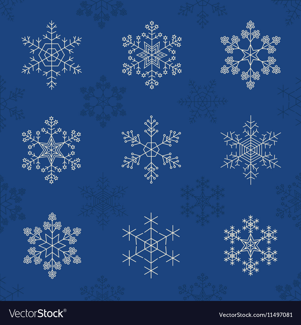 Snowflake Symbol set Vintage Umrissversion