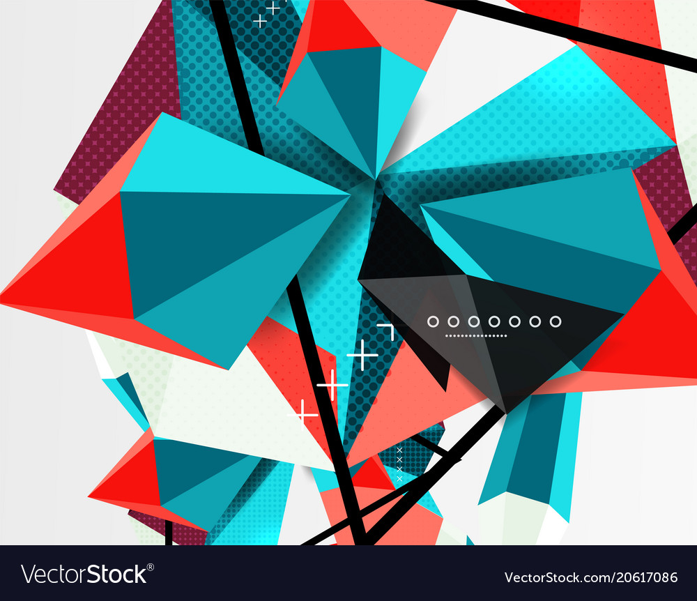 3d polygonal elements abstract background Vector Image