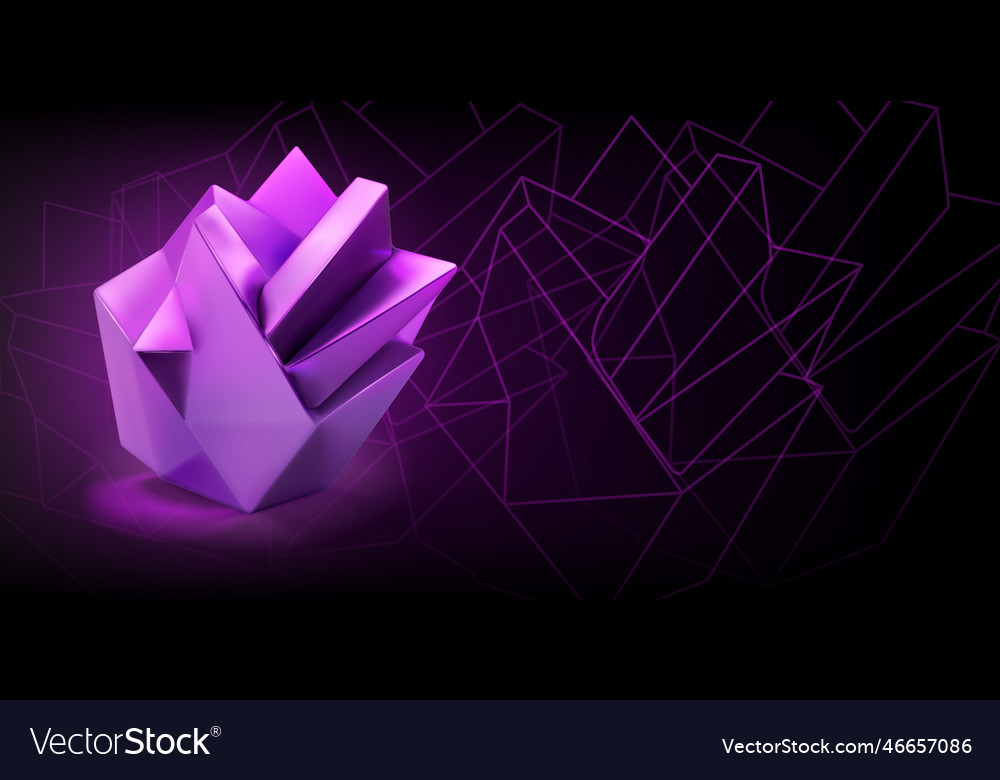 Abstract background with low poly 3d shape Vector Image