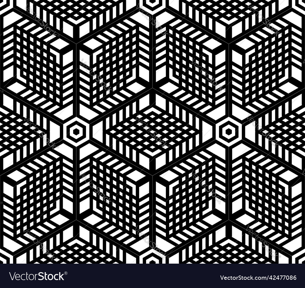 Abstract seamless geometric hexagons op art