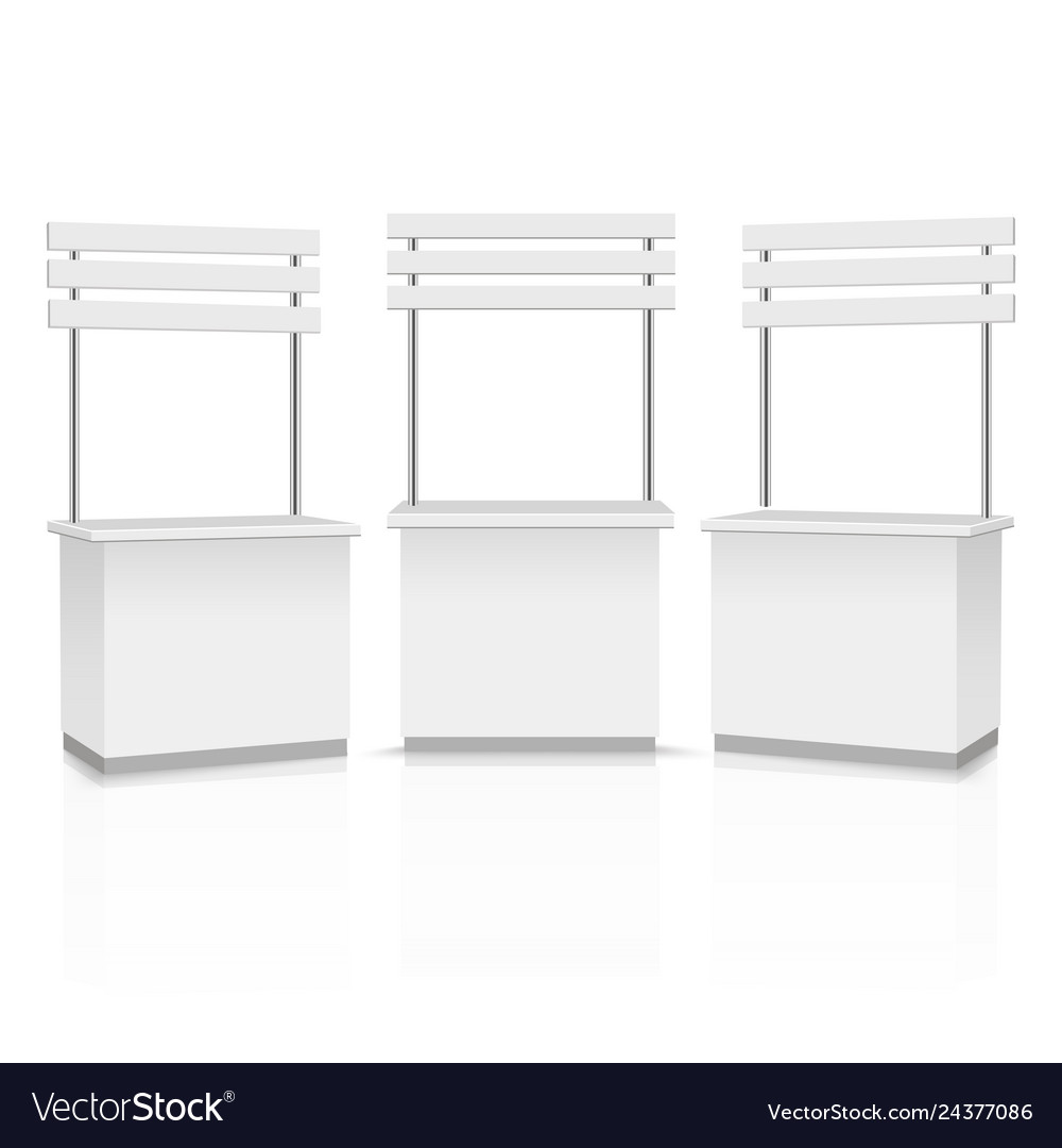 Blank promotion stands on a white background vector image Blank promotion stands on a white background