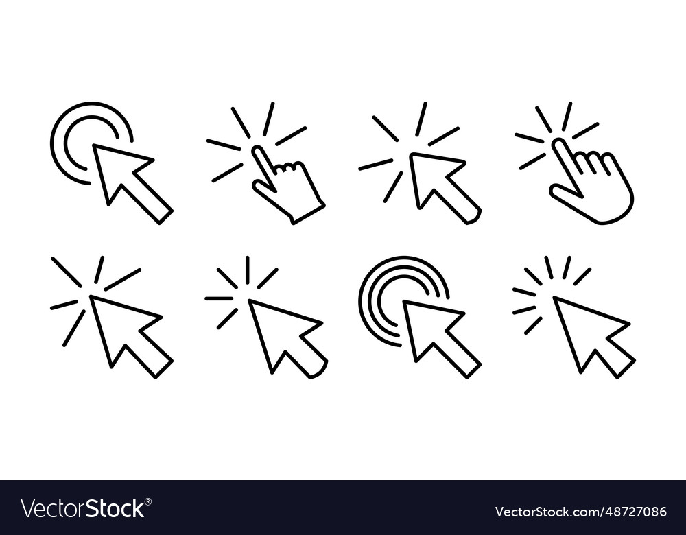 Klicken Sie auf Symbol Cursor Zeigerzeichen vector image Klicken Sie auf Symbol Cursor Zeigerzeichen