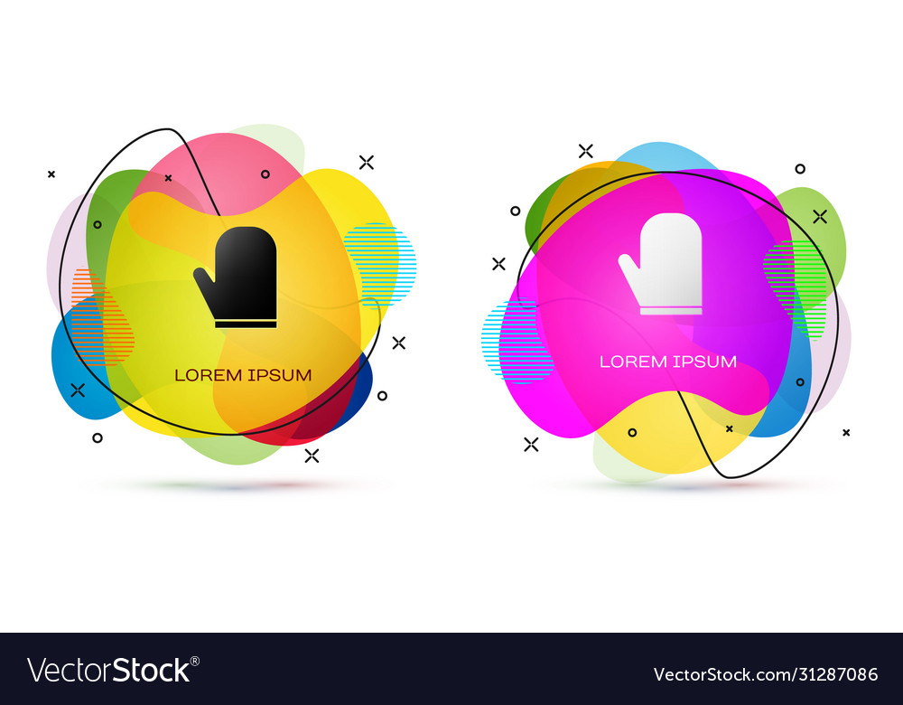 Farbe Ofenhandschuh Ikone isoliert auf weißem Hintergrund
