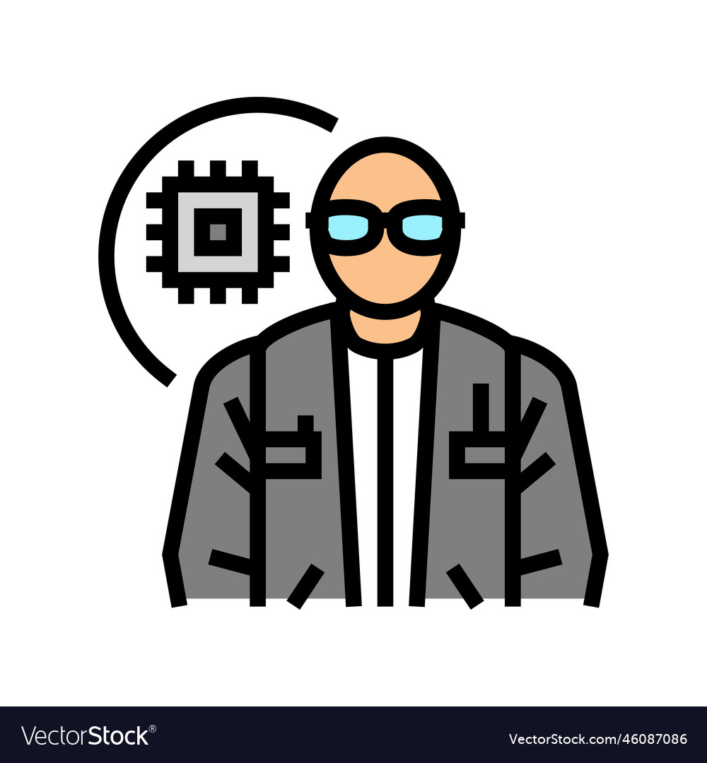 Electronics Engineer Worker Color Icon Royalty Free Vector