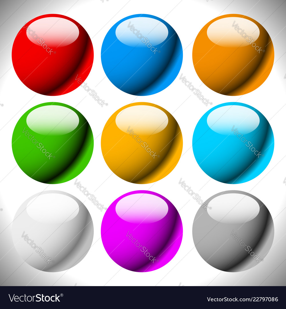 Empty circle button backgrounds glossy spheres vector image Empty circle button backgrounds glossy spheres