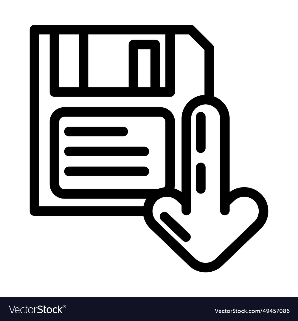 Floppy disk saving loading data line icon