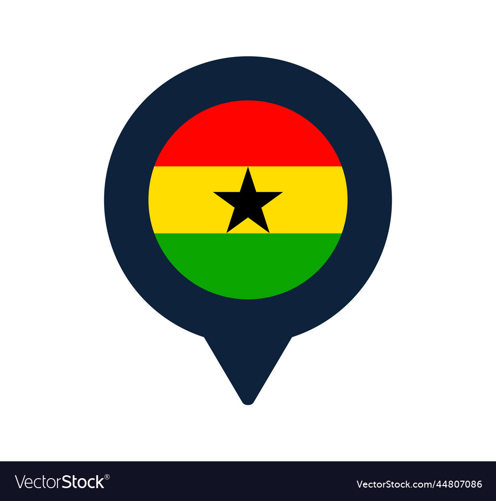 Ghana flag and map pointer icon national Vector Image Ghana flag and map pointer icon national