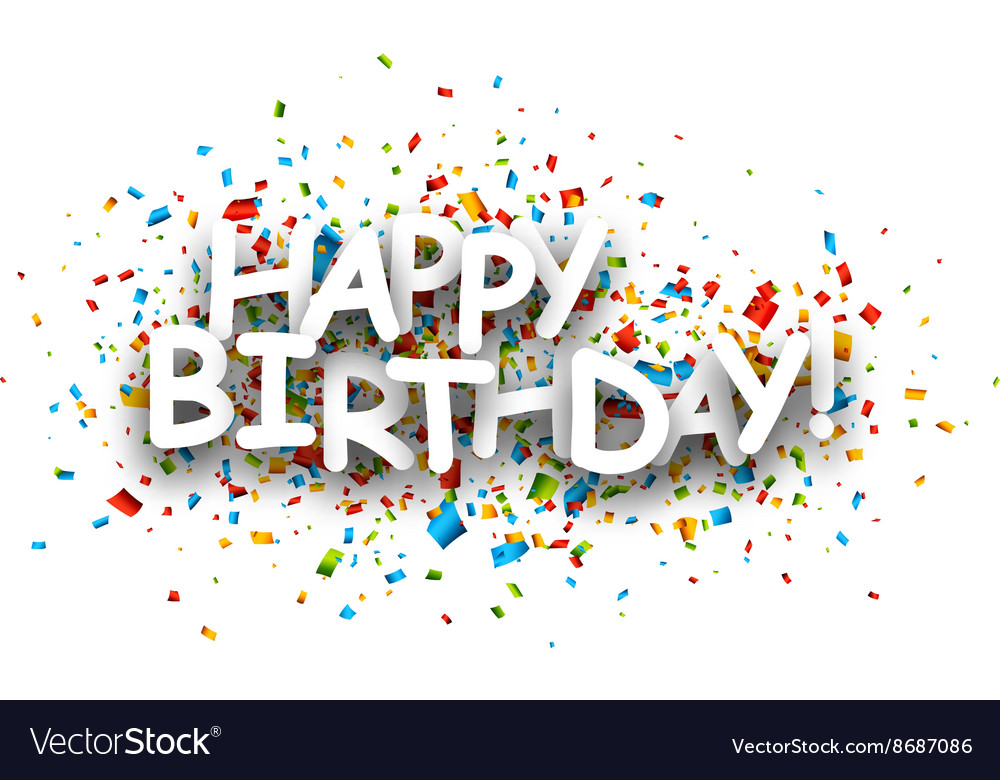 Happy birthday paper banner Royalty Free Vector Image