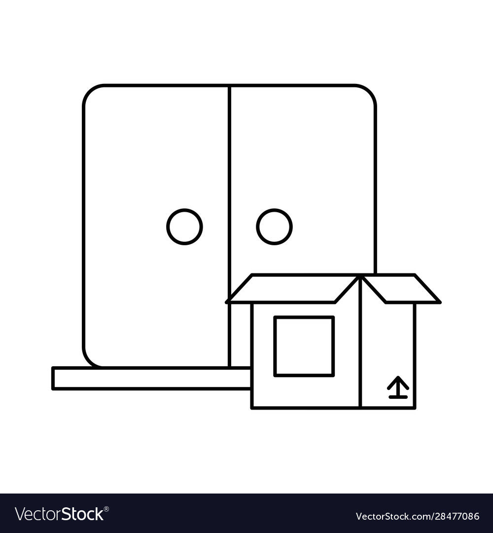 House door with box delivery icon