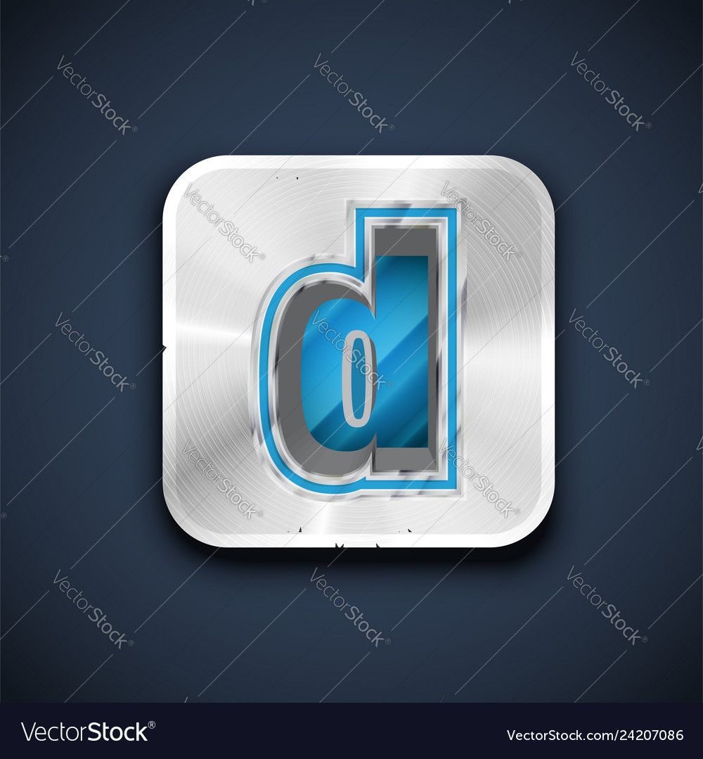 Metallic 3d character from a font set Vector Image Metallic 3d character from a font set