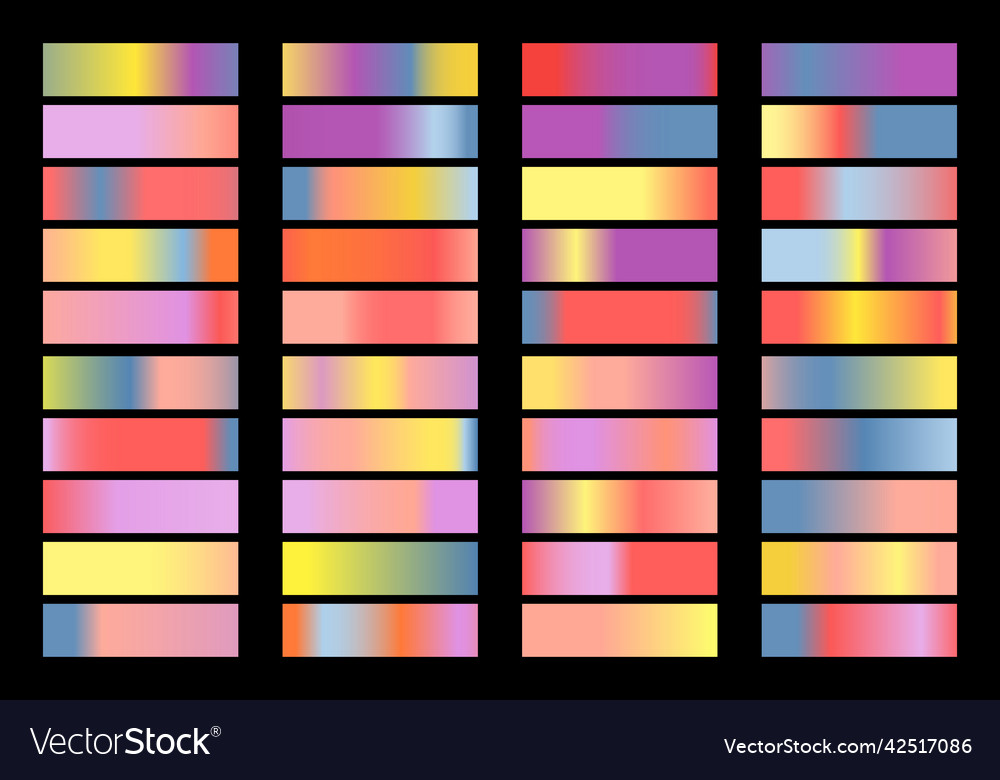 Metallic gradient collection with shiny rainbow Vector Image Metallic gradient collection with shiny rainbow