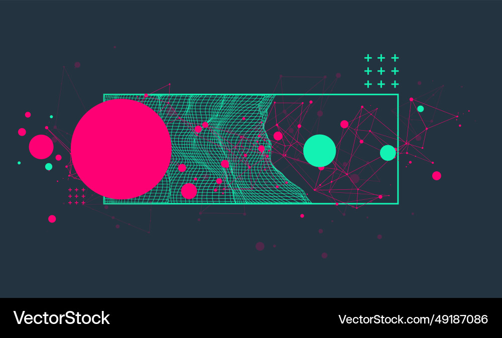 Modern science or technology elements in square Vector Image