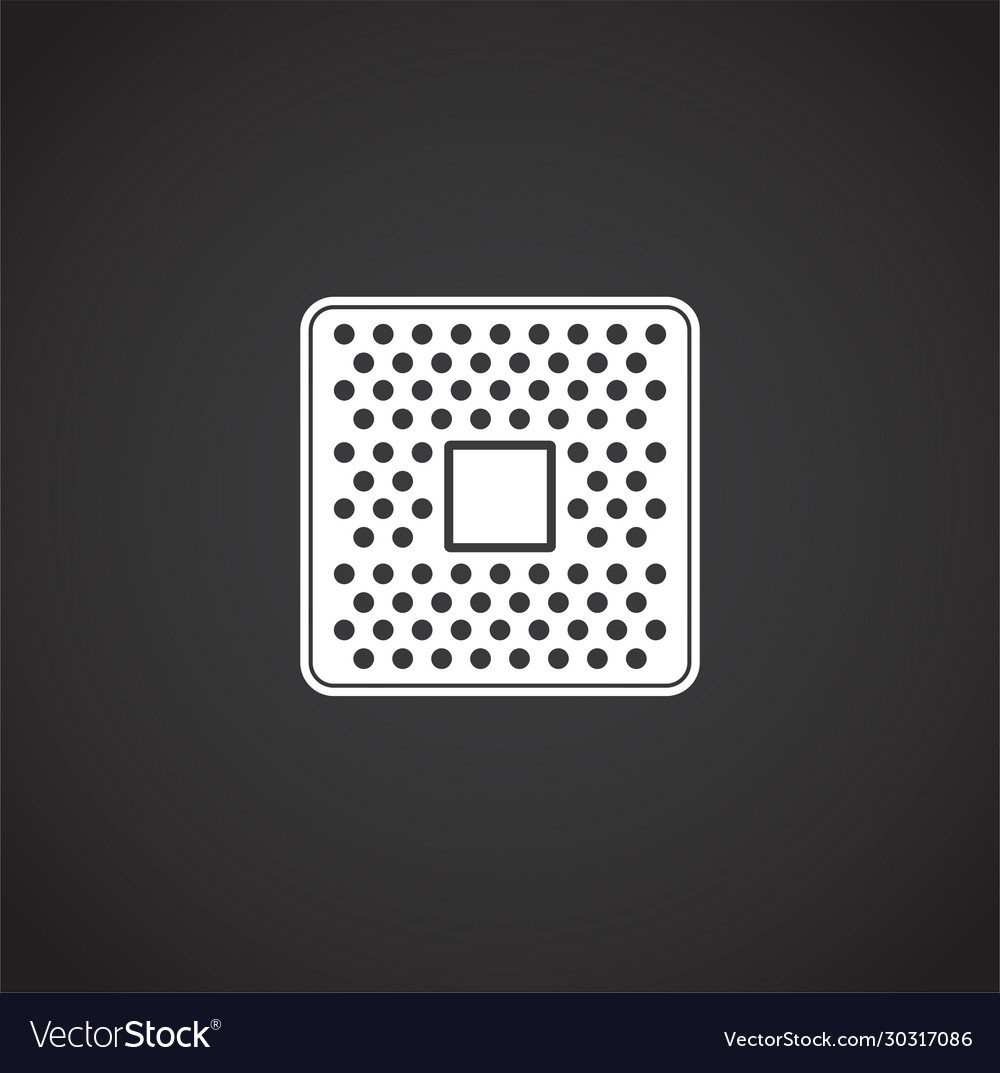 Processor chip related icon on background vector image Processor chip related icon on background